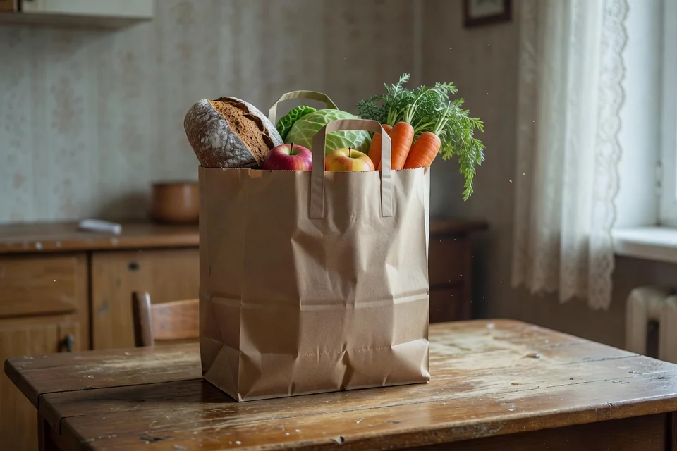 Список покупок и свежие продукты в русской квартире