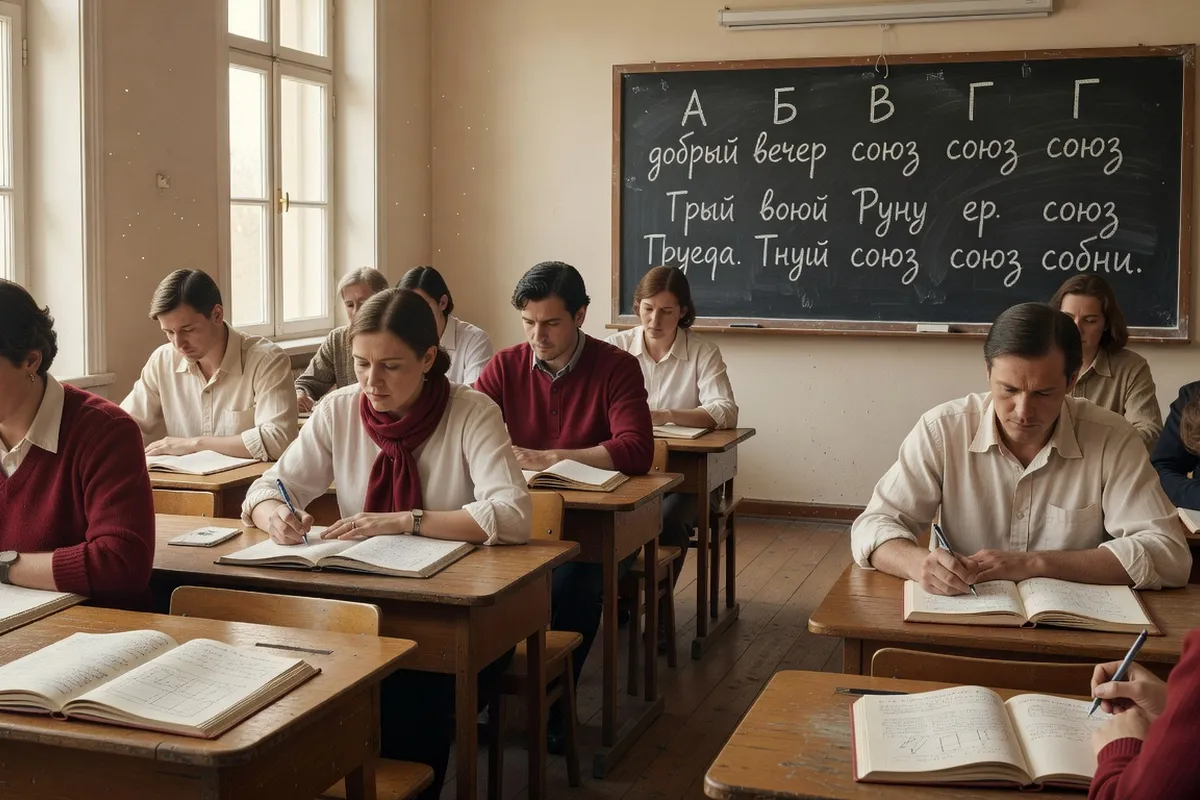 Cours de russe dans une alliance franco-russe en France