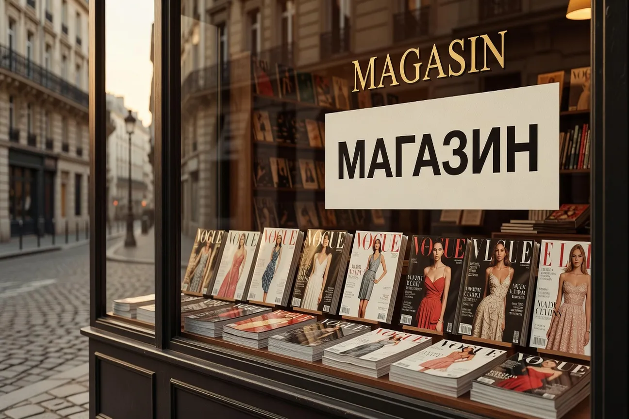 Витрина французского журнала : magazine не магазин
