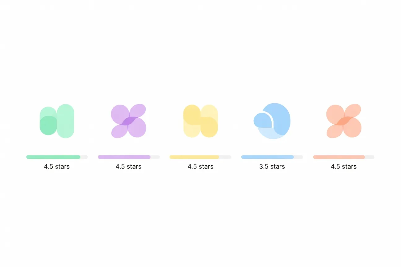 Tableau comparatif de cinq applications d'apprentissage du russe