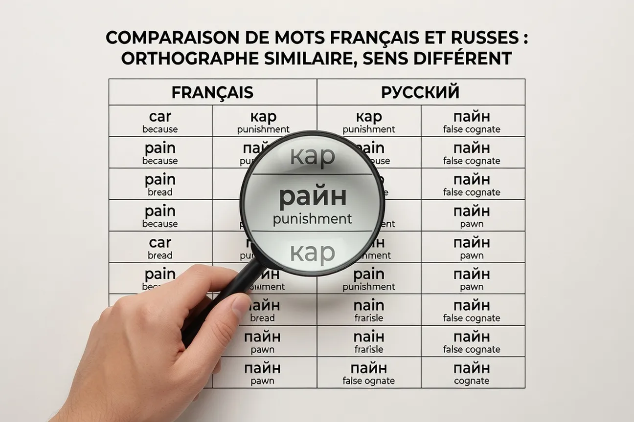 Illustration faux-amis-russe-francais