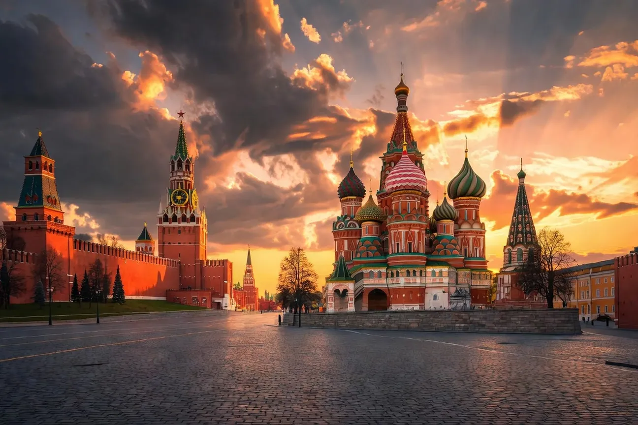 Carte de la Russie avec les 30 plus grandes villes en cyrillique