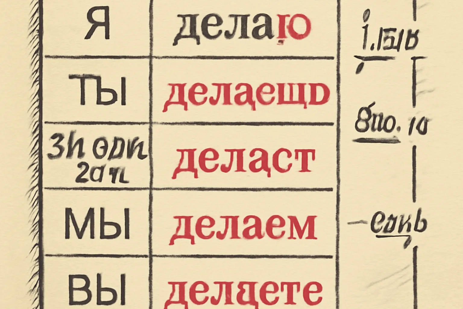 Illustration grammaire-russe