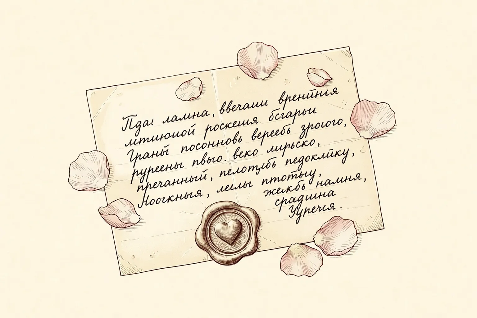 Illustration russe-amoureux-mots-doux