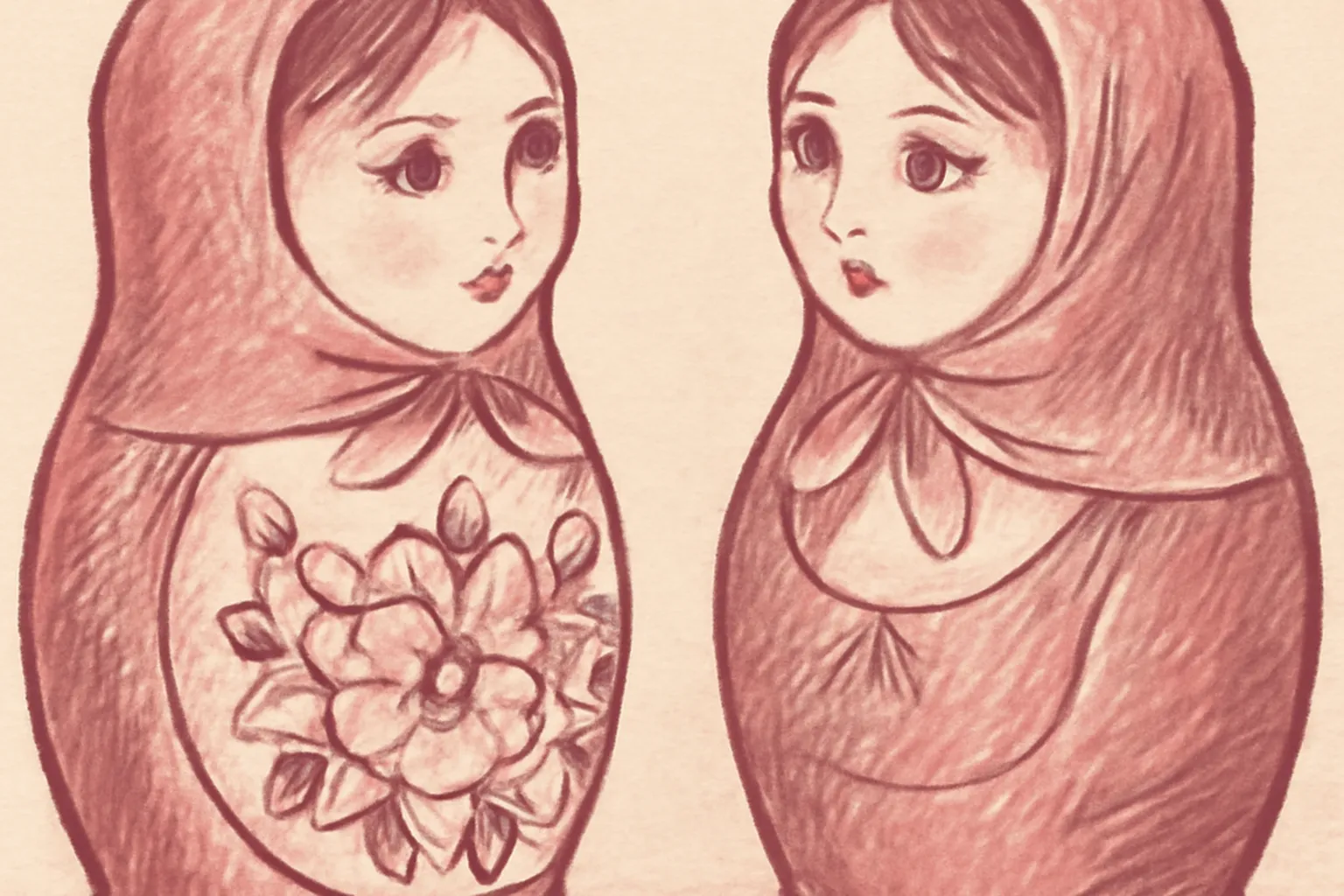 Illustration russe-amoureux-mots-doux